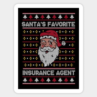 Santa's Favorite Insurance Agent // Funny Ugly Christmas Sweater // Insurance Sales Holiday Xmas Sticker